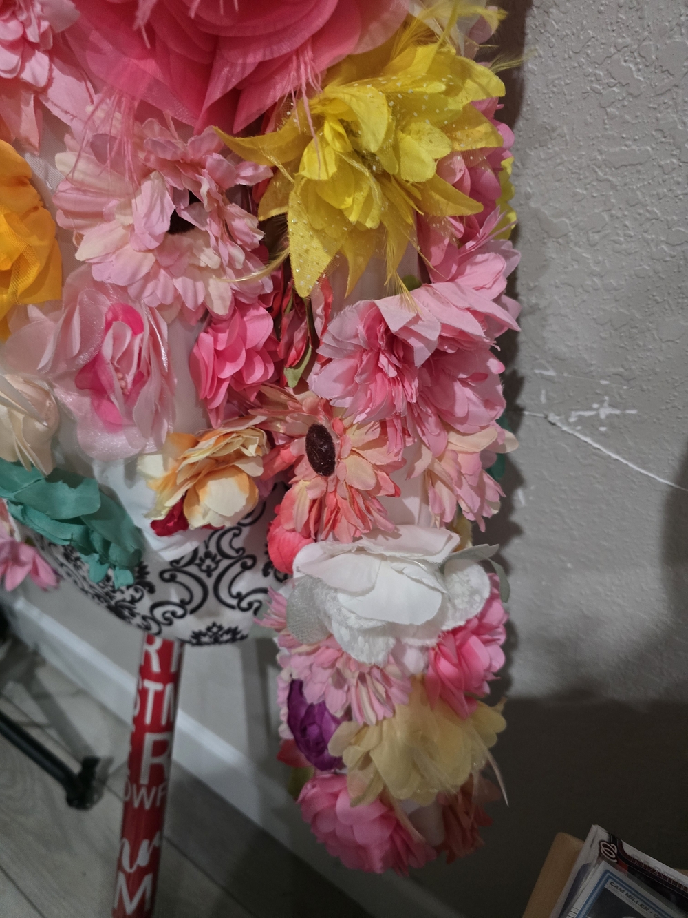 Fashion Nova Cream Floral Appliqué Shrug with Pink & Red Flowers - Picture 6 of 11